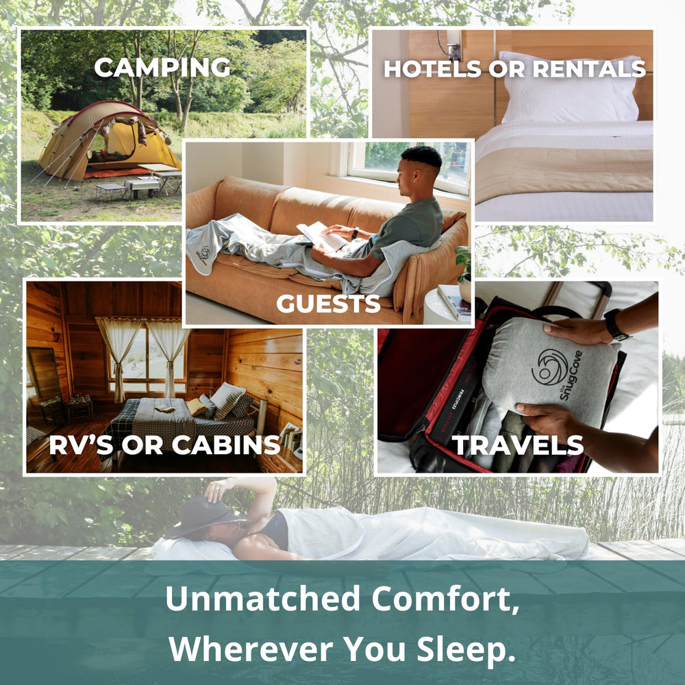 Snug Cove built-in pillow pocket view keeping pillow secure and tidy sleep setup
