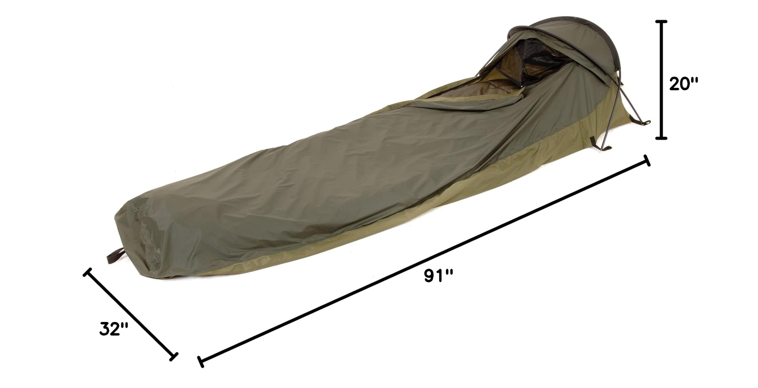 Snugpak bivvi set up at campsite illustrating ultralight backpacking convenience benefit