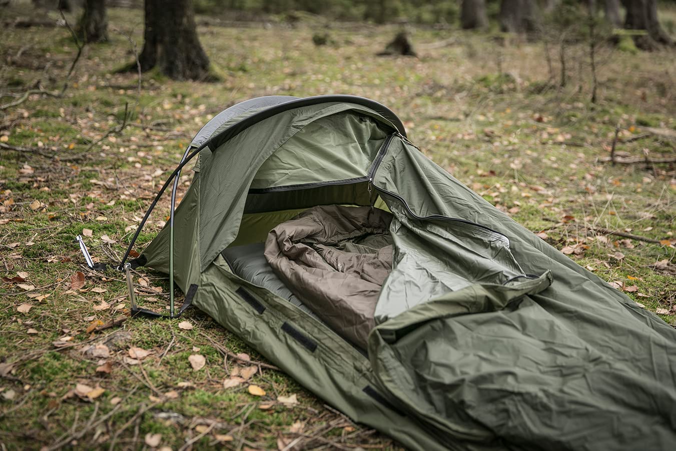 Snugpak packed bivvi rolled into compact size for easy carry benefit