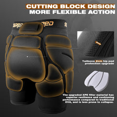 Soared close-up of XPE hip pad texture highlighting high-rebound protection