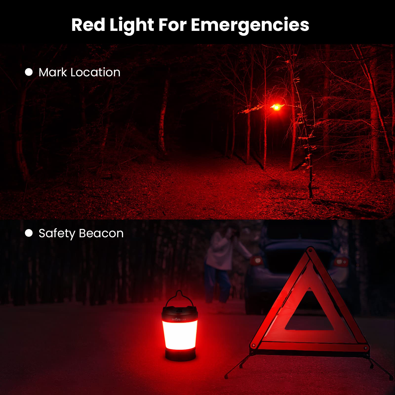 sofirn LT1S on a picnic table lighting campsite, long-lasting battery for nights