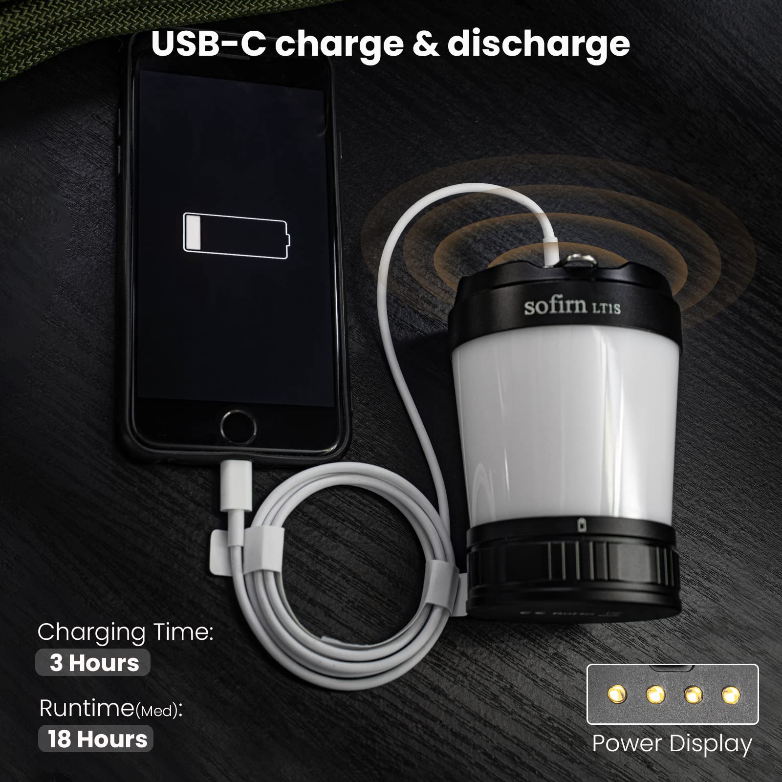 sofirn LT1S held in hand to show compact size and portability