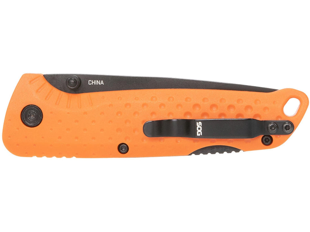 SOG Adventurer LB placed on camping gear, practical outdoor cutting tool benefit