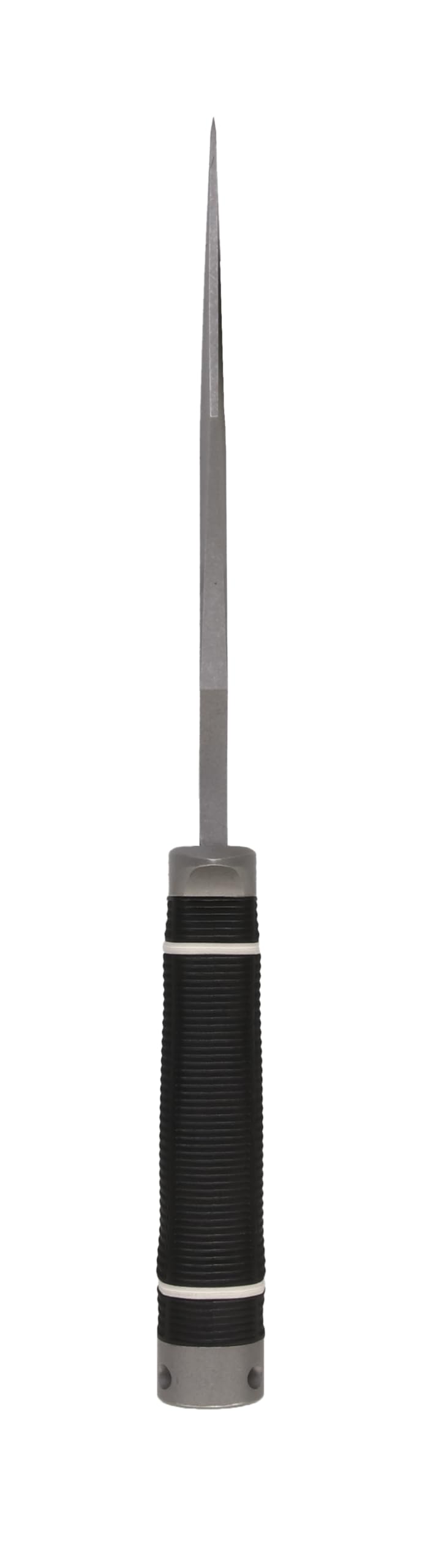 SOG Tech Bowie crossguard and pommel displaying stainless TiNi durability