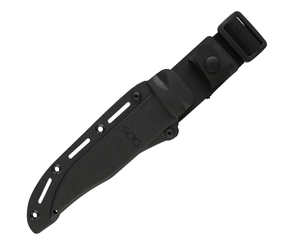 SOG Tech Bowie cutting wood outdoors illustrating real-world utility and control