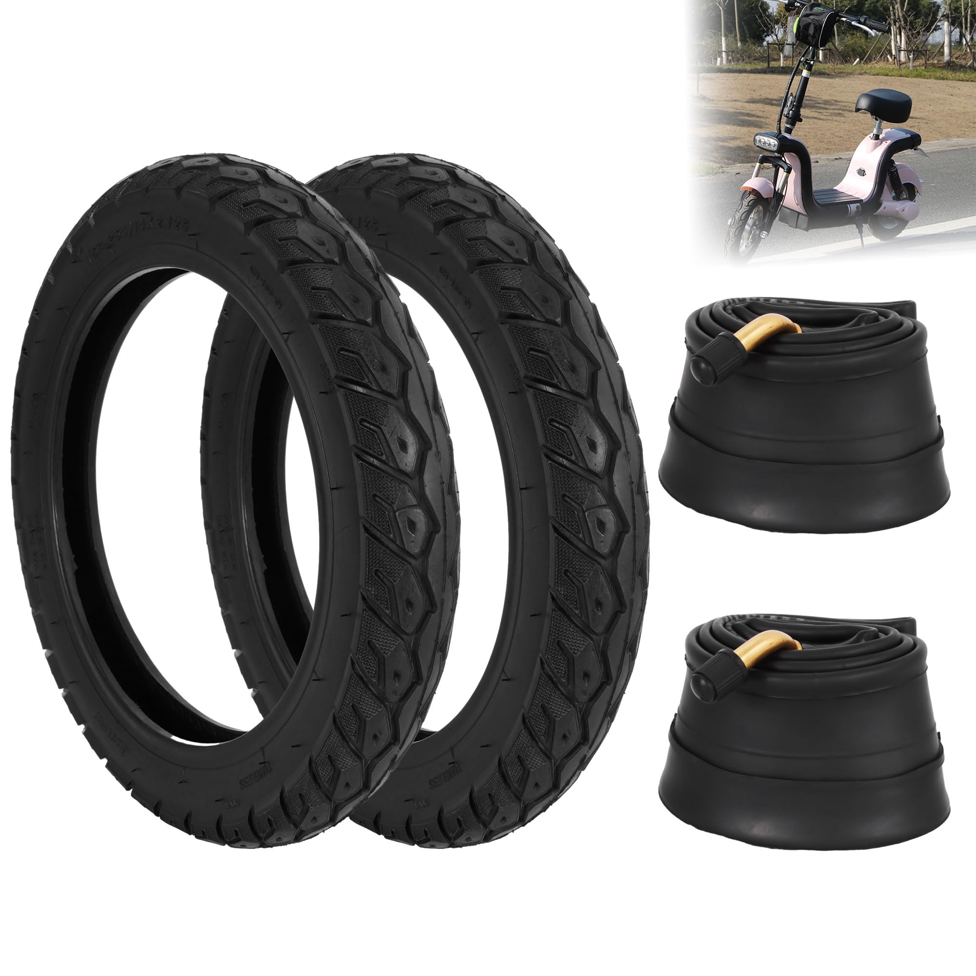 SOGIME front view of tire and tube kit showing complete replacement set and fit