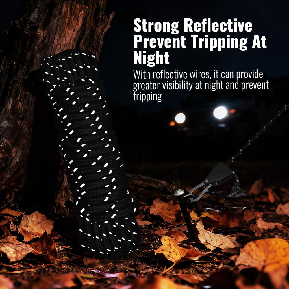 SOHIDAS braided rope close-up showing reflective filaments for nighttime visibility