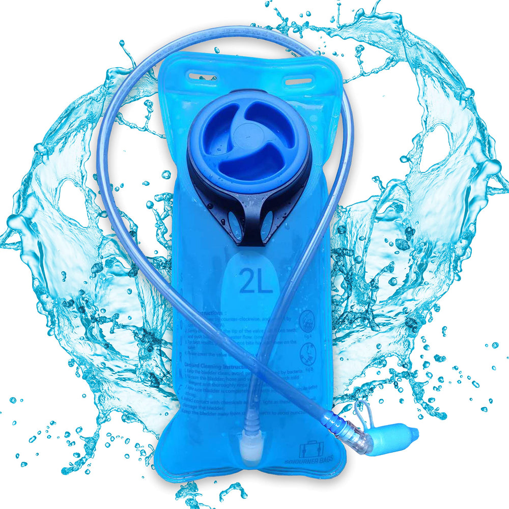 SoJourner front view of 2L bladder showing capacity and shape for reliable hydration