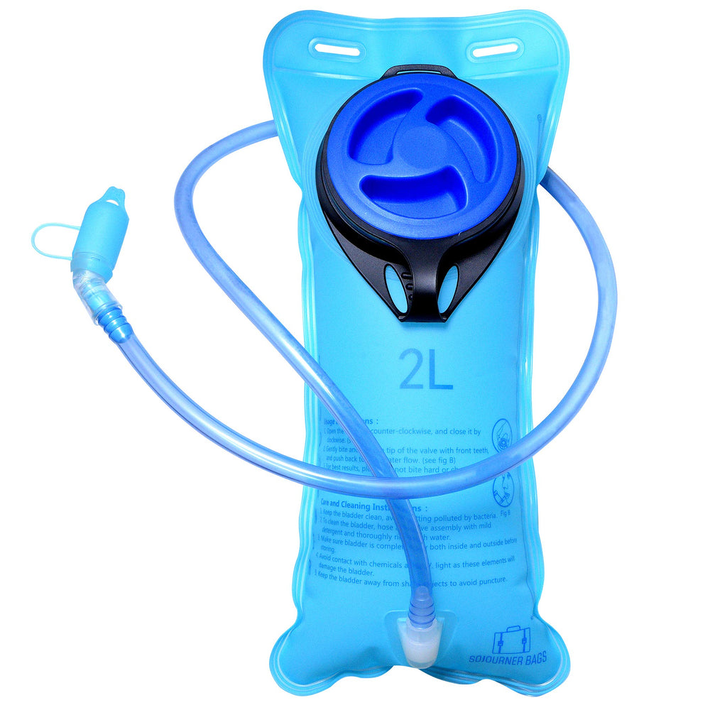SoJourner bladder in backpack during hike illustrating convenient hands-free drinking