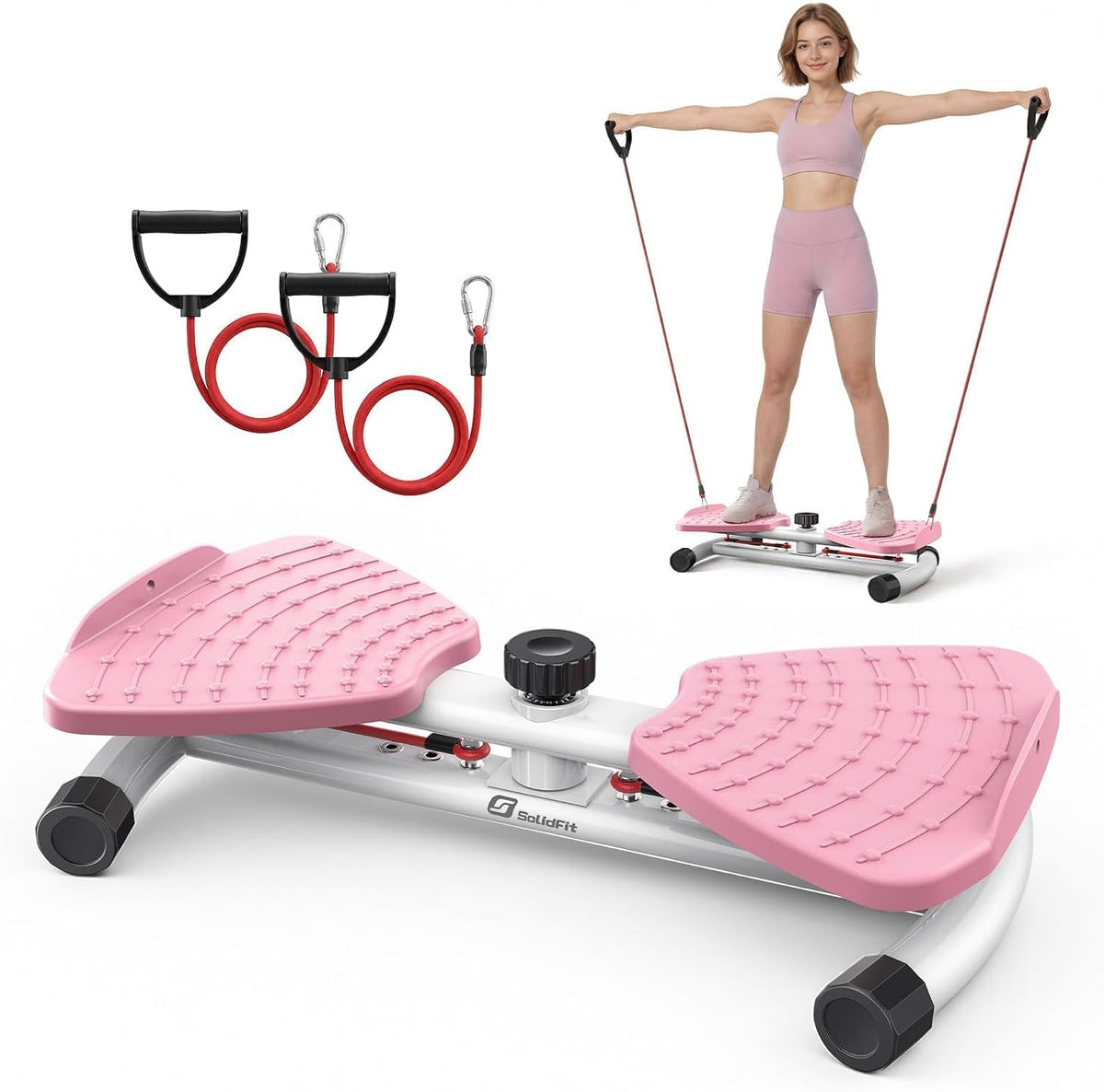 SolidFit waist twister front view showing sturdy platform and stable design for home workouts