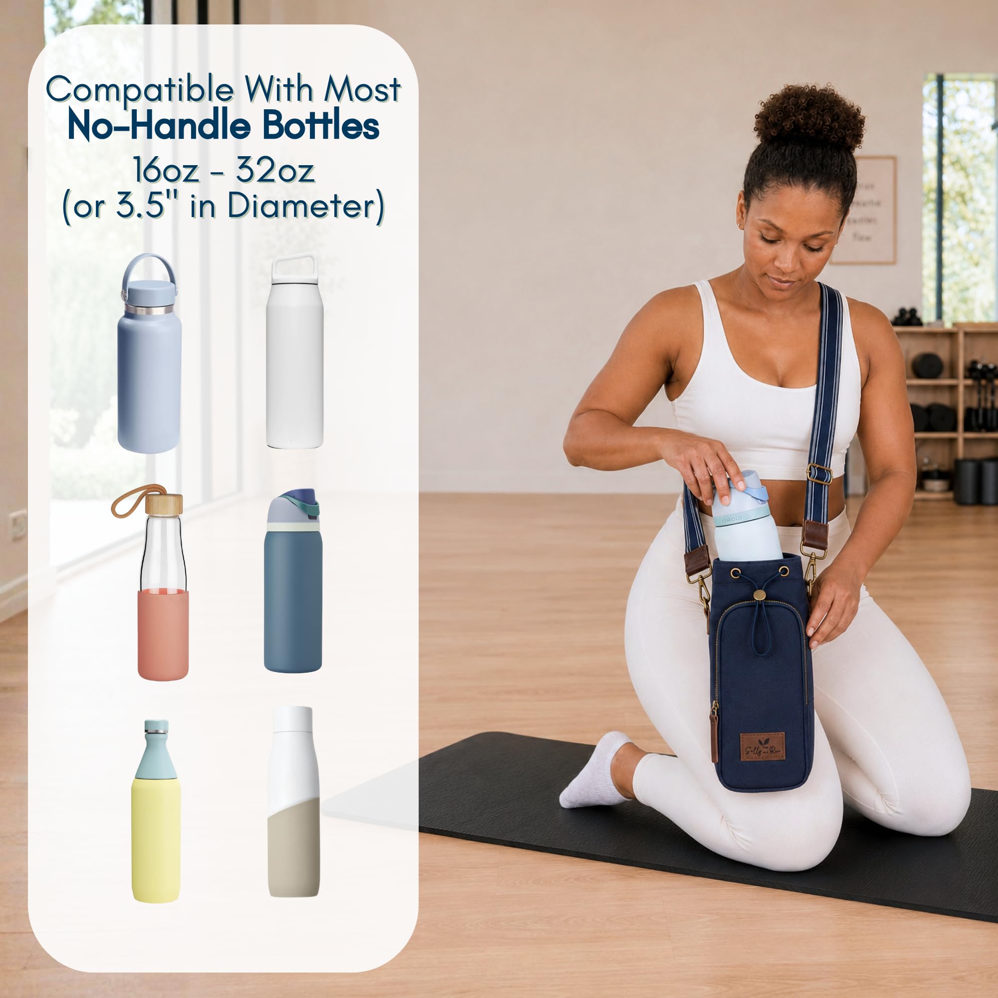 Solly and Rue open zip pocket with phone visible for organized carrying convenience