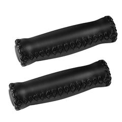SOLODRIVE front view of black vinyl leather grips showing polished look and improved control
