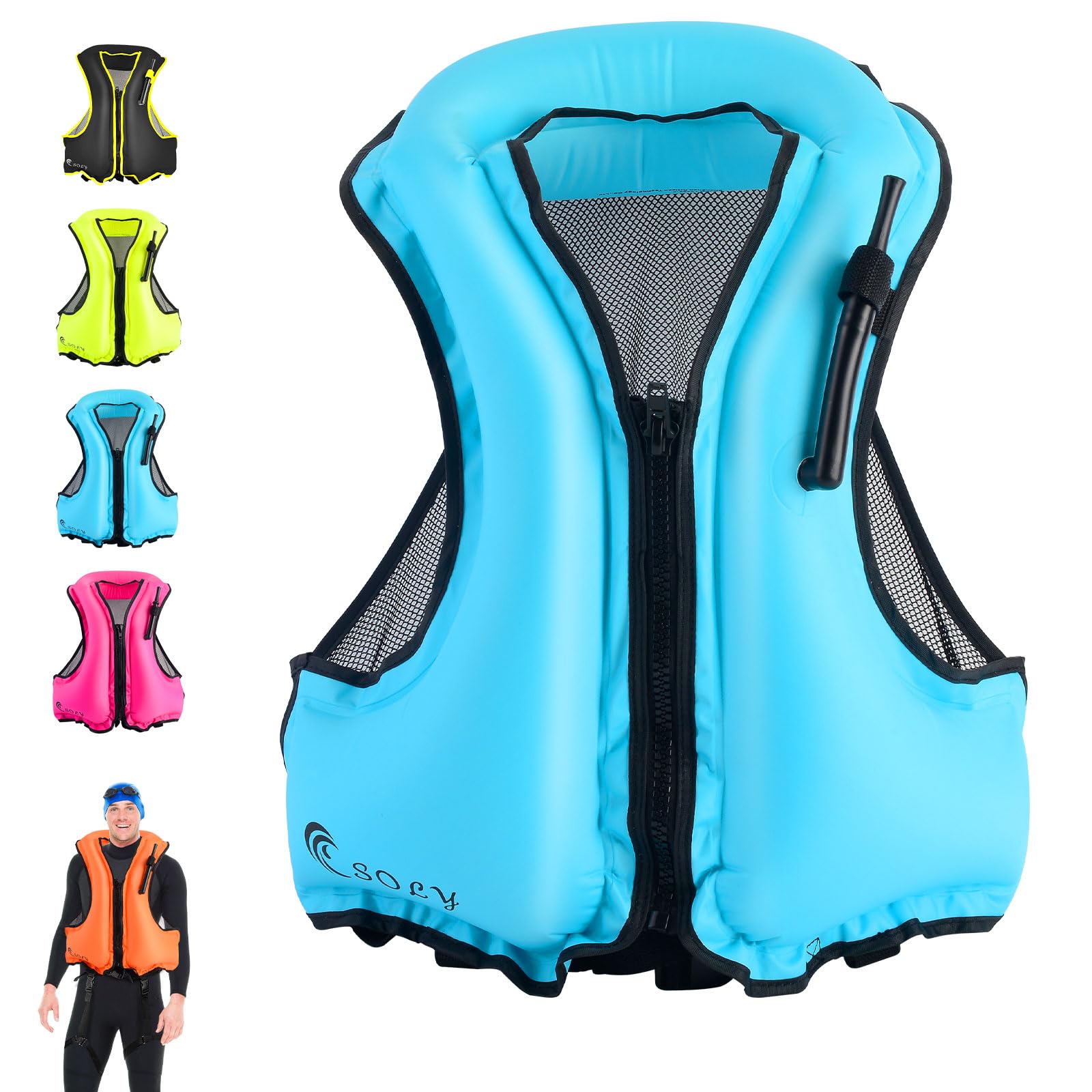 SOLY vest front view showing fit and visibility benefit