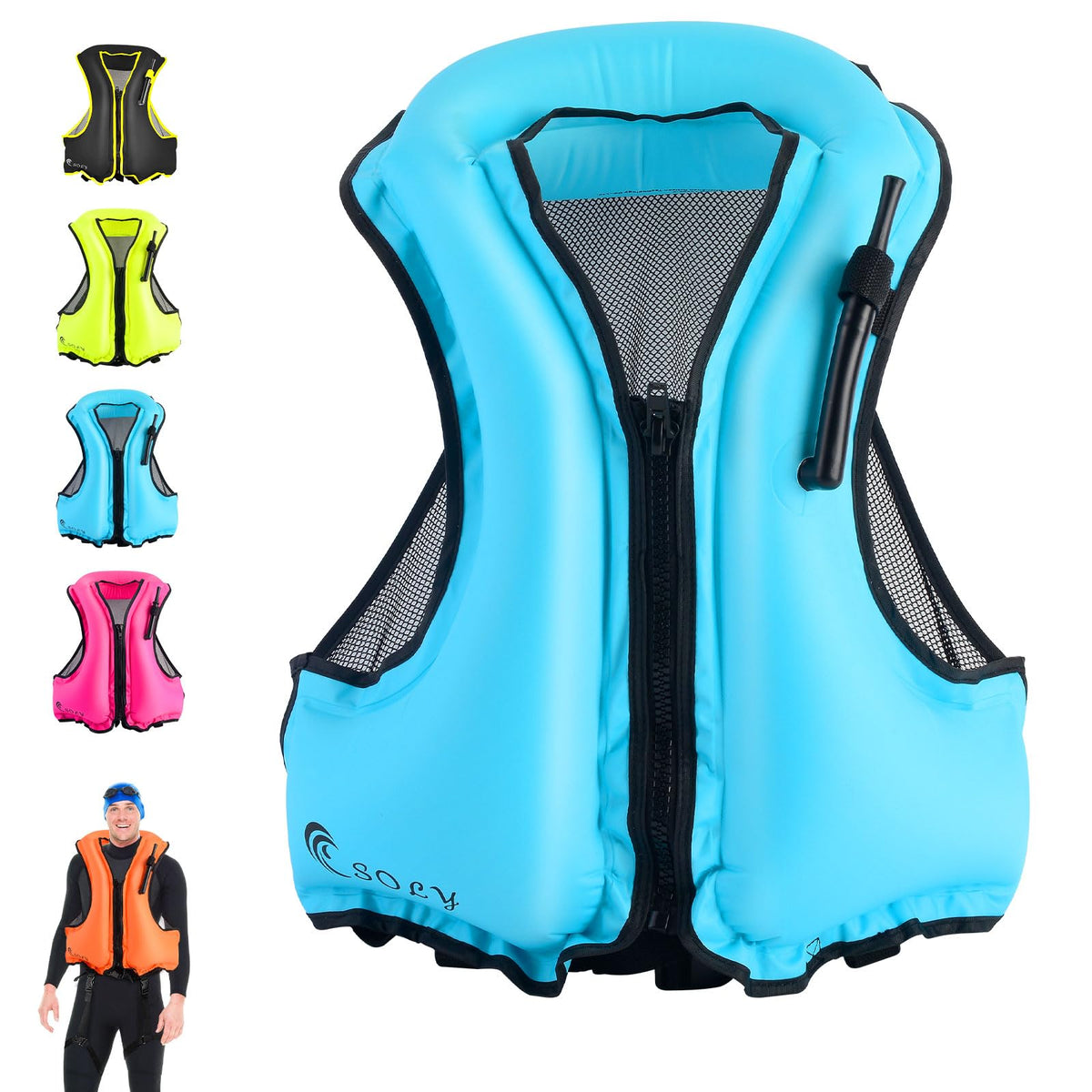 SOLY vest front view showing fit and visibility benefit