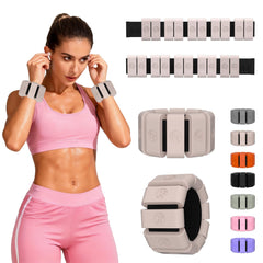 Sonkoloro front view of flesh-colored wrist and ankle weights, clear design benefit
