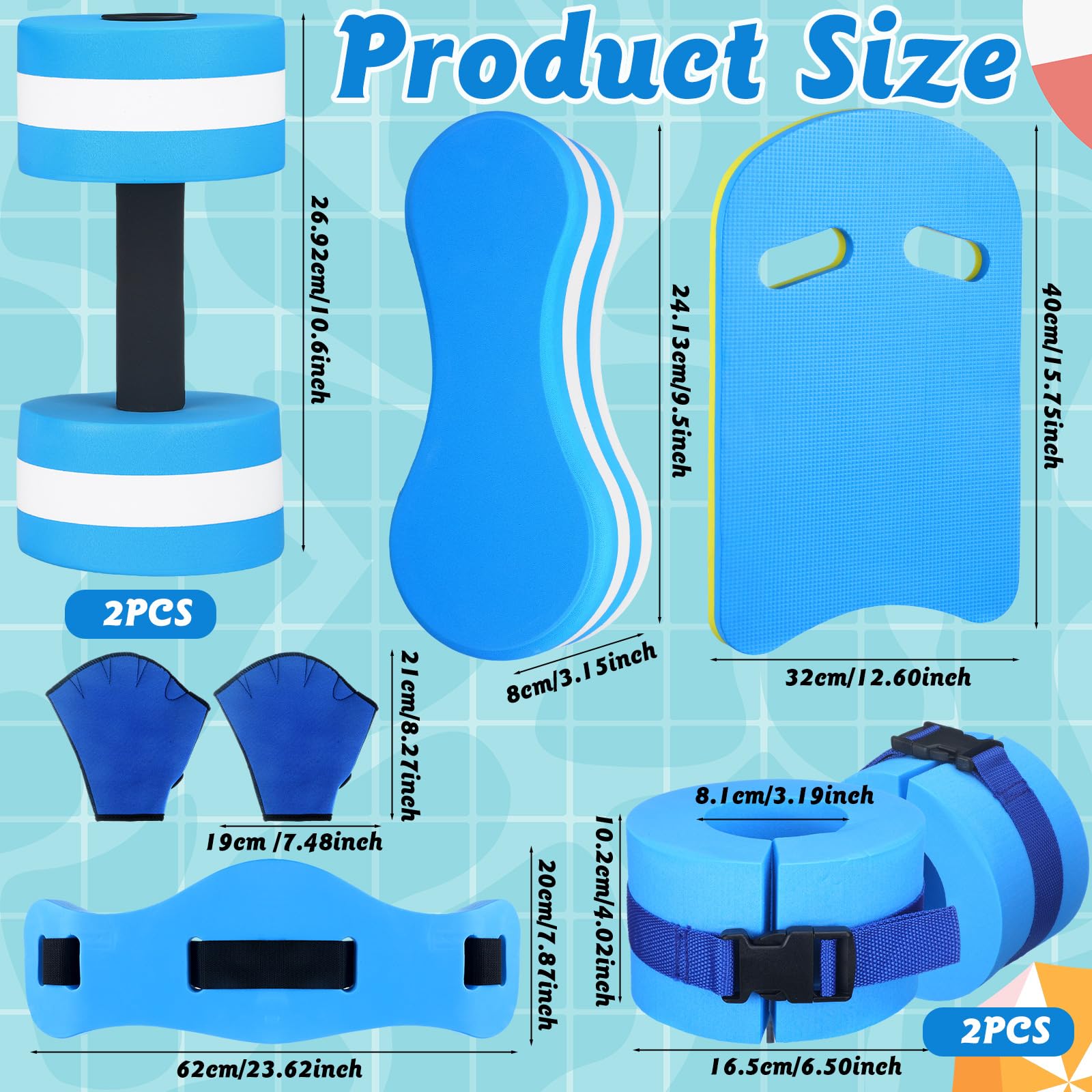 Sonwyoung foam dumbbell close-up on padded handle offering comfortable, secure grip in water