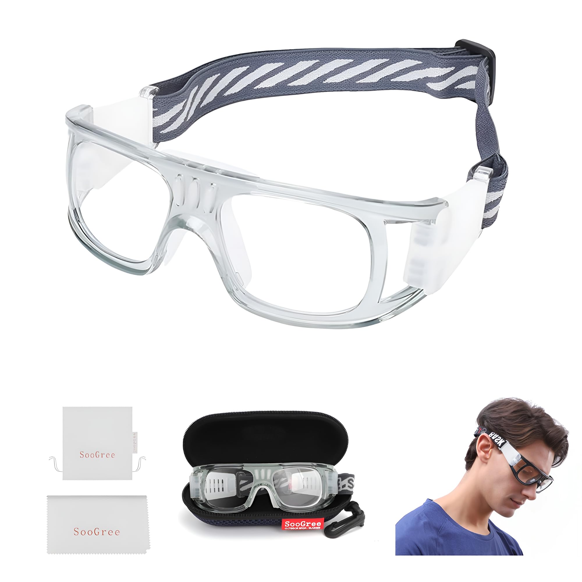 SooGree front view goggles showing protective fit and clear vision