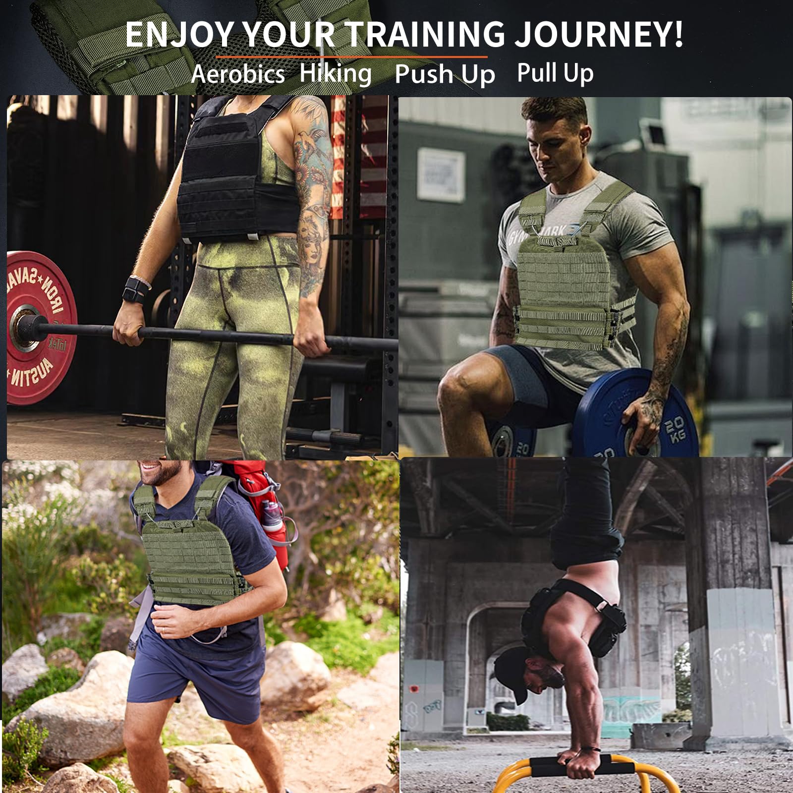 SORQINOTER athlete running with vest showing plates for added resistance and performance