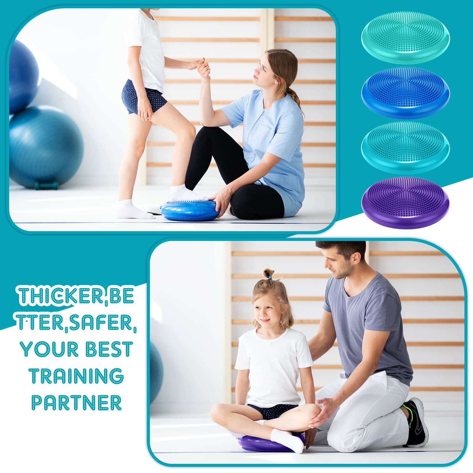 Child using Sotiff wobble cushion at desk promoting focused sitting and posture support