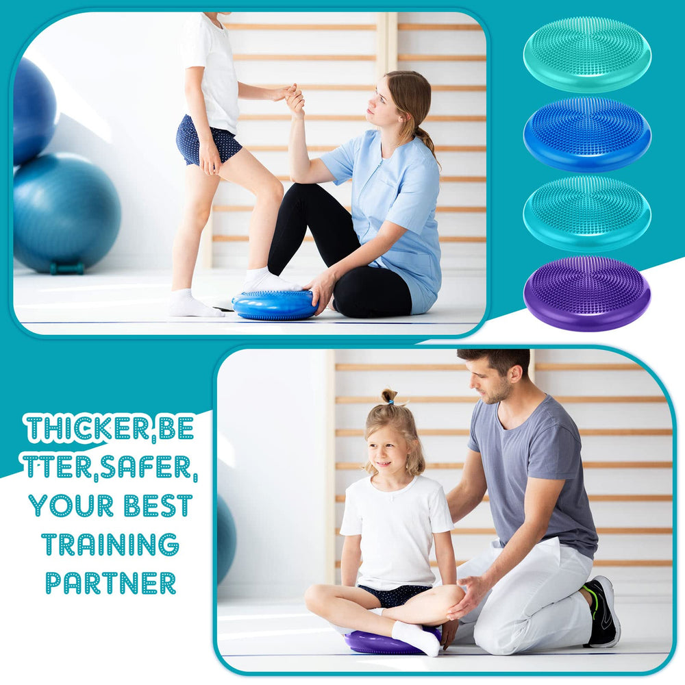 Child using Sotiff wobble cushion at desk promoting focused sitting and posture support