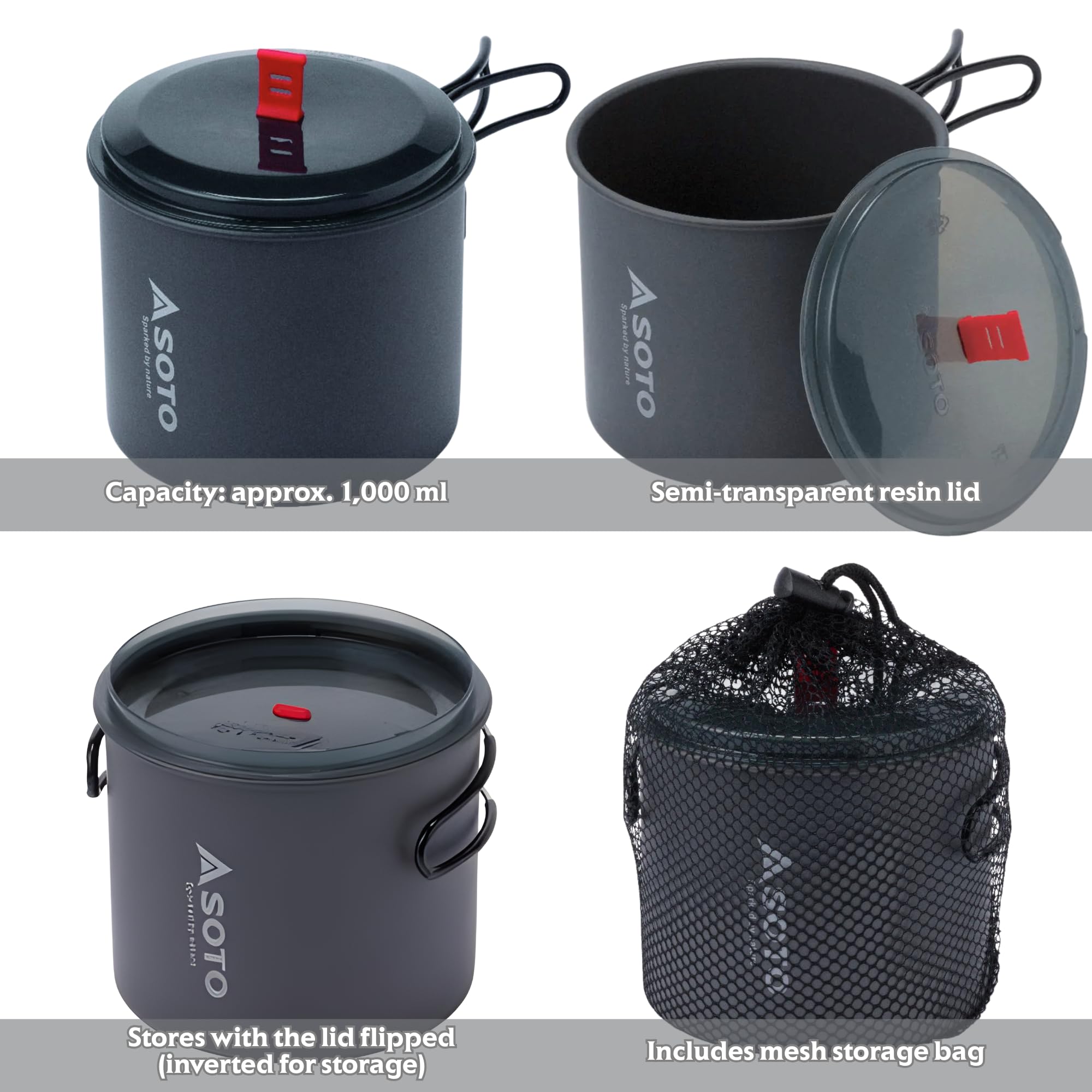 SOTO Amicus packed compact in pouch, efficient storage for trail use