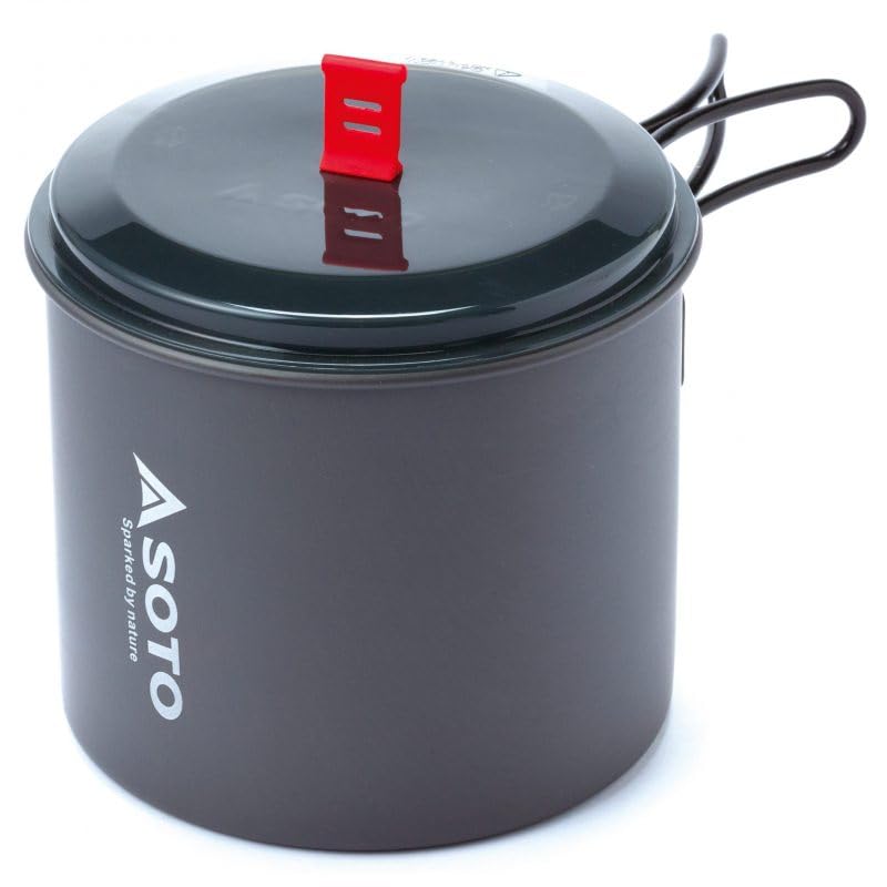 SOTO Amicus pot translucent lid detail for monitoring meals without heat loss
