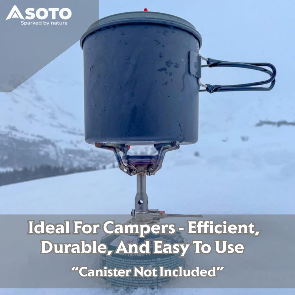 SOTO Amicus stove stable on rock, durable design keeps cookware steady