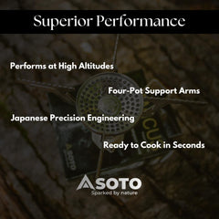SOTO Amicus folded and packed compact for ultralight carry and space-saving