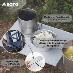SOTO leg joint detail showing stainless steel strength and stable support