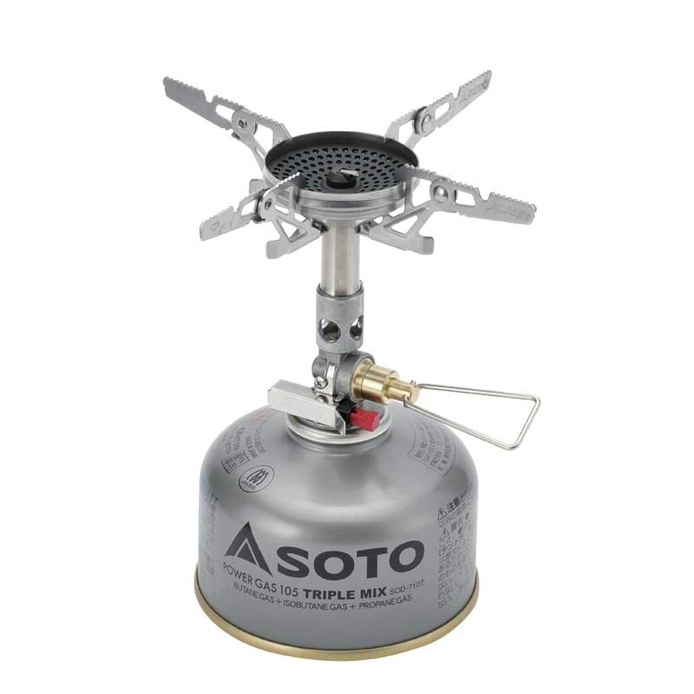 SOTO WindMaster front view showing compact stove and stable platform benefit