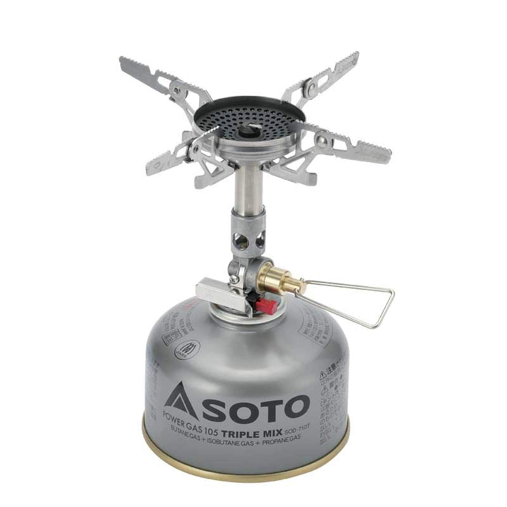 SOTO WindMaster front view showing compact stove and stable platform benefit