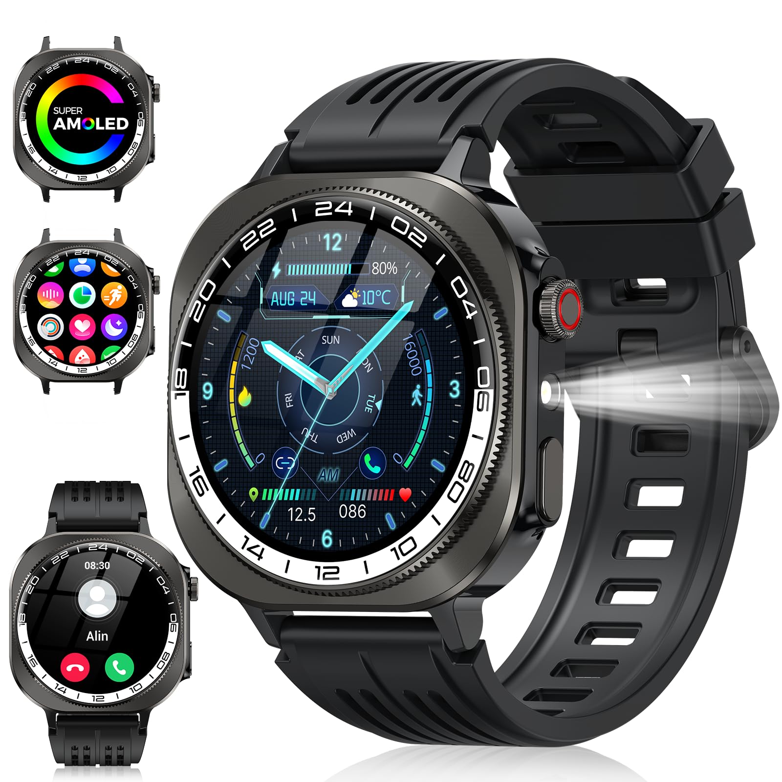 Soudorv front view showing display and slim band for clear daily tracking