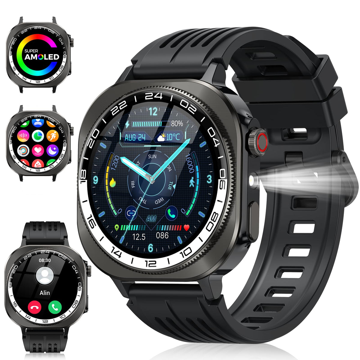 Soudorv front view showing display and slim band for clear daily tracking