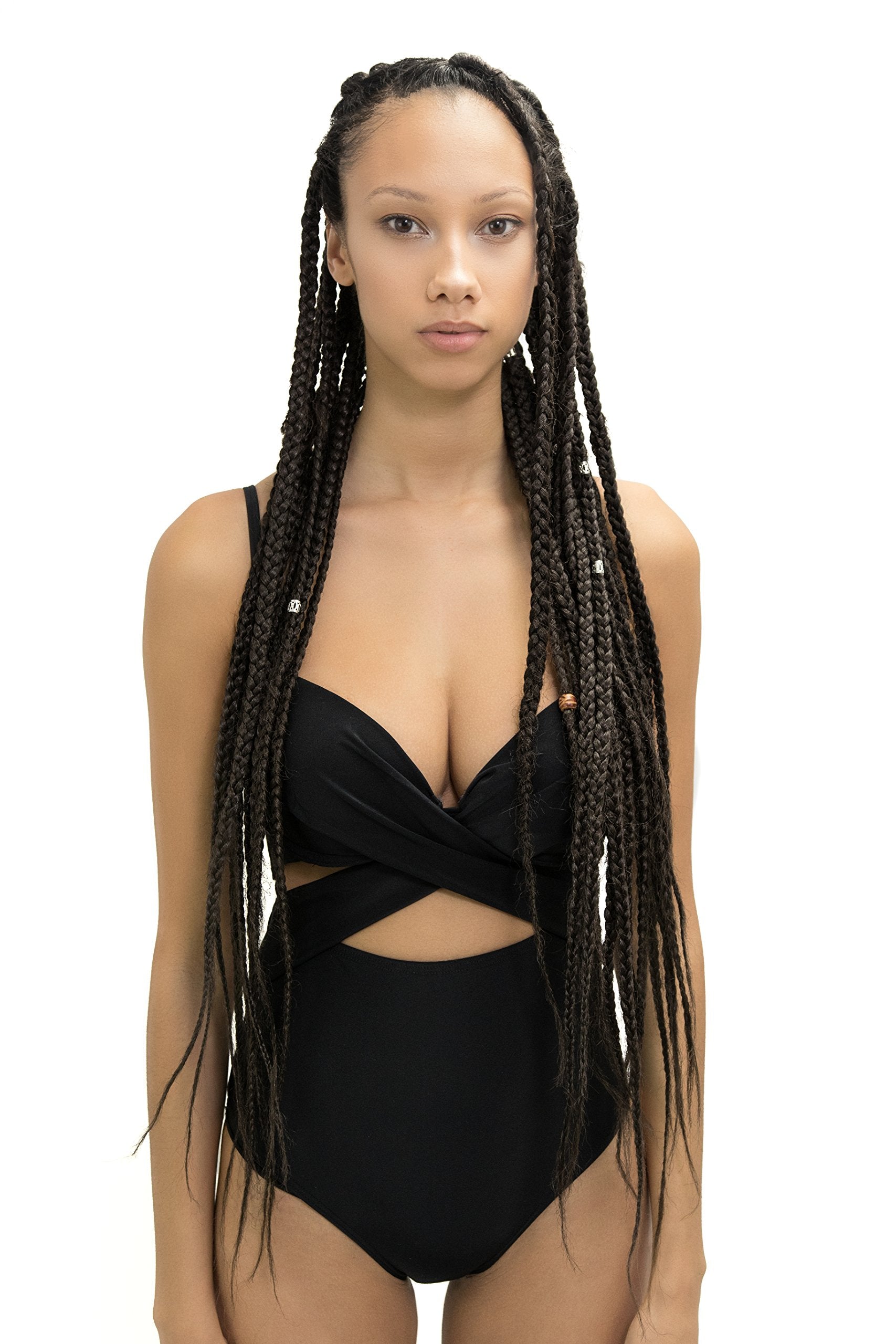 SOUL CAP being pulled over long hair demonstrating easy application