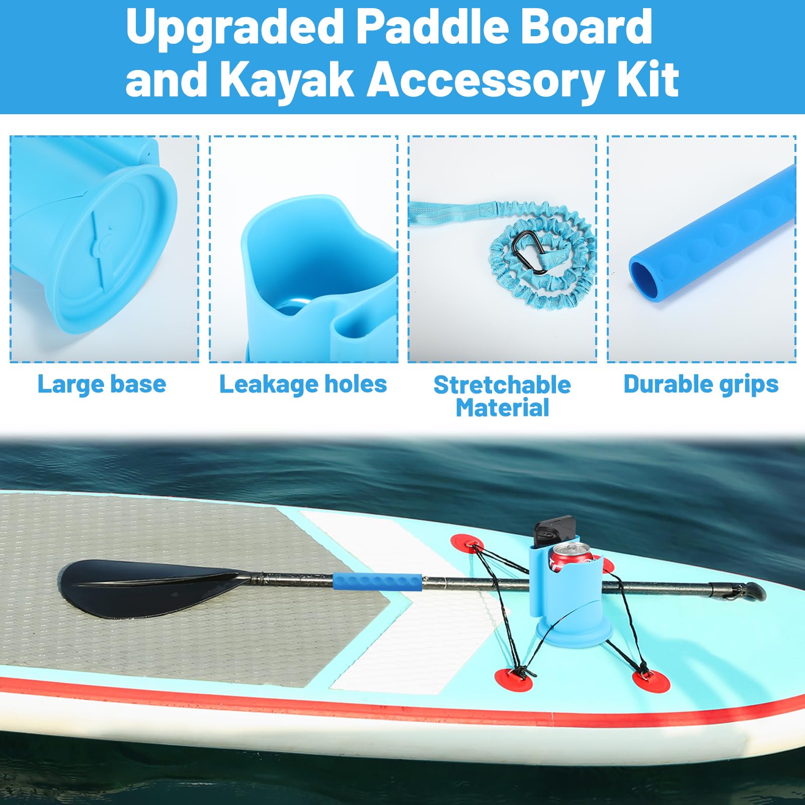 Soulchen accessory set beside a paddle showing size and compatibility