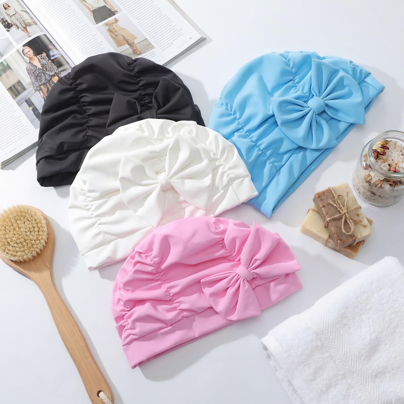 Soulchen four caps laid flat showing color variety and easy outfit matching