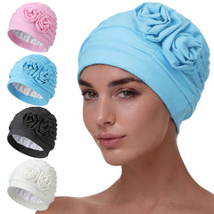Soulchen front pack view showing four colorful turbans and benefit of variety