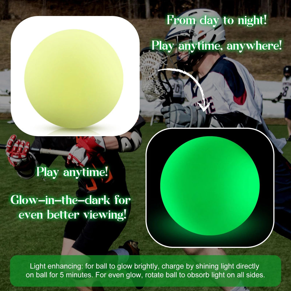 Soulchen balls glowing bright green in darkness for visibility