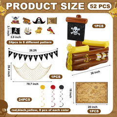 Soulchen inflatable pirate ship close-up highlighting durable vinyl and detail
