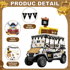 Soulchen long pirate banner stretched across cart creating bold contrast