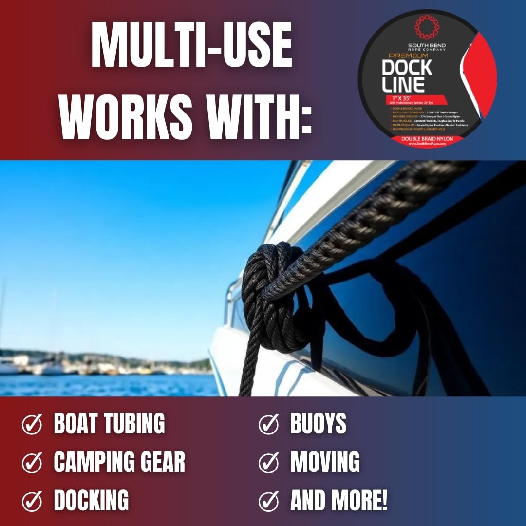 South Bend Rope Co line tied to a cleat securing a boat showing reliable mooring
