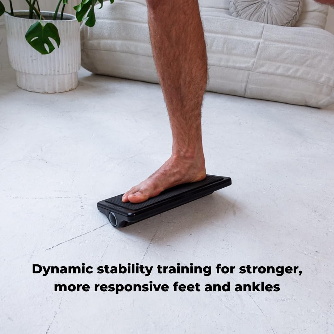 Spacer Mobility Origo Board in use single-leg demonstrating improved ankle control and strength