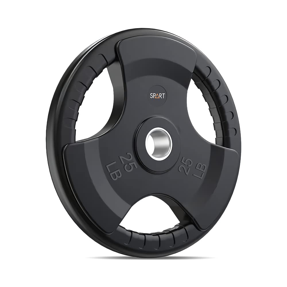 SPART front view of 25LB rubber-coated plate showing solid build and protective cover