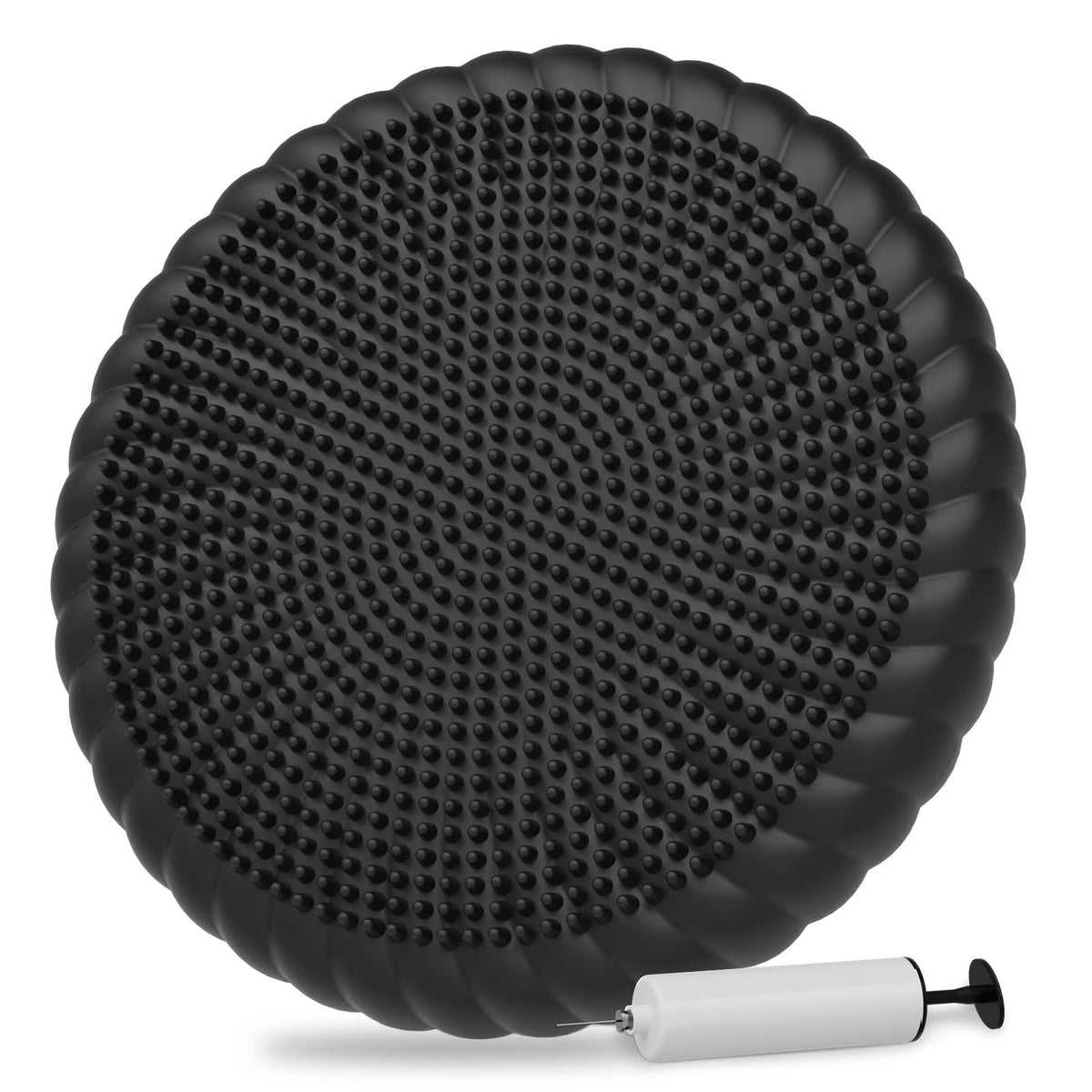 SpaseMaxxx front view wobble cushion showing stable base and brand for comfortable sitting