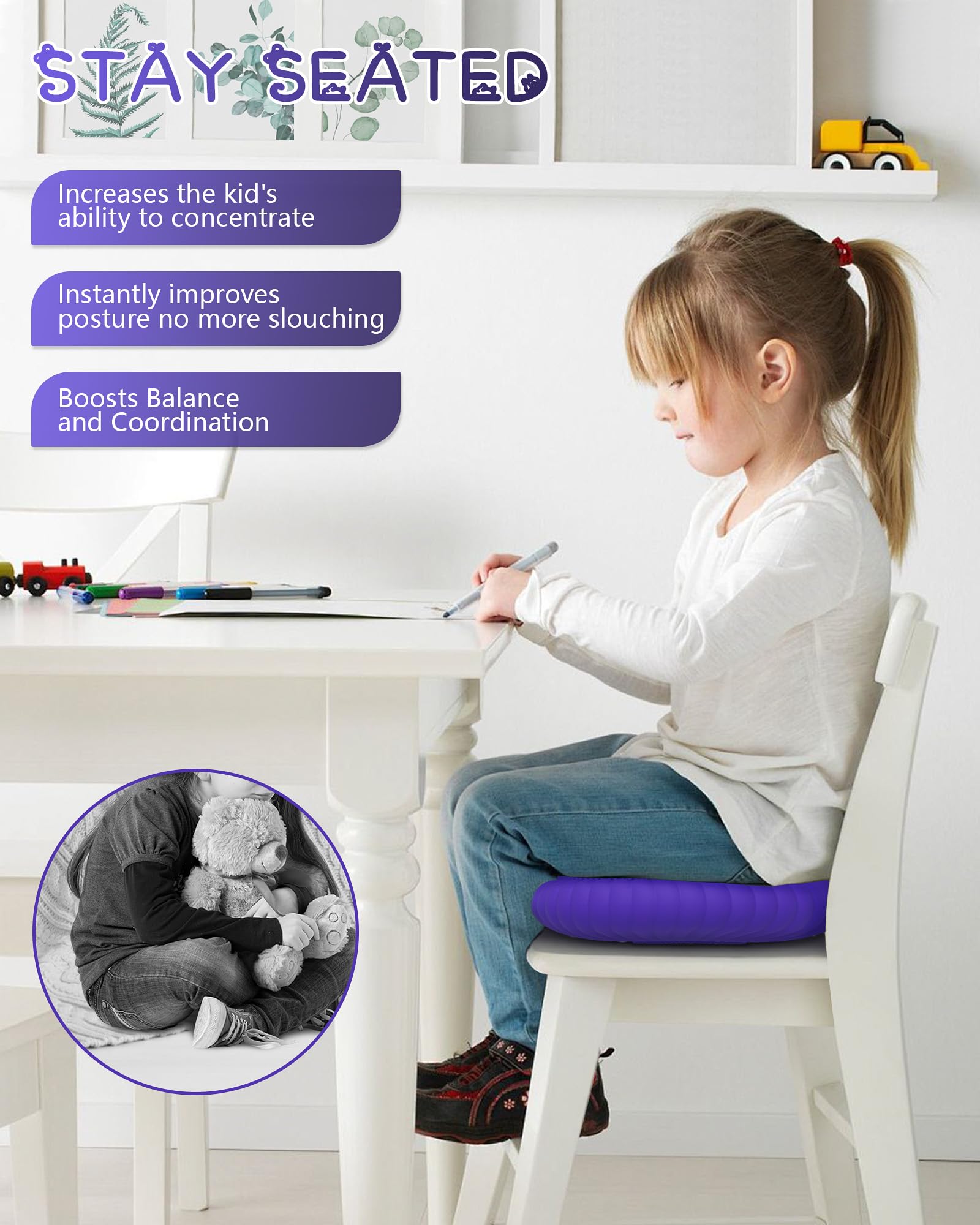 SpaseMaxxx disc on an office chair showing improved posture and reduced stiffness