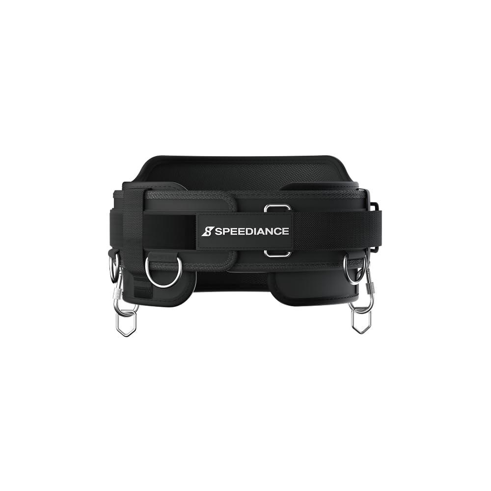 Speediance front view of belt showing full-width support and posture benefit
