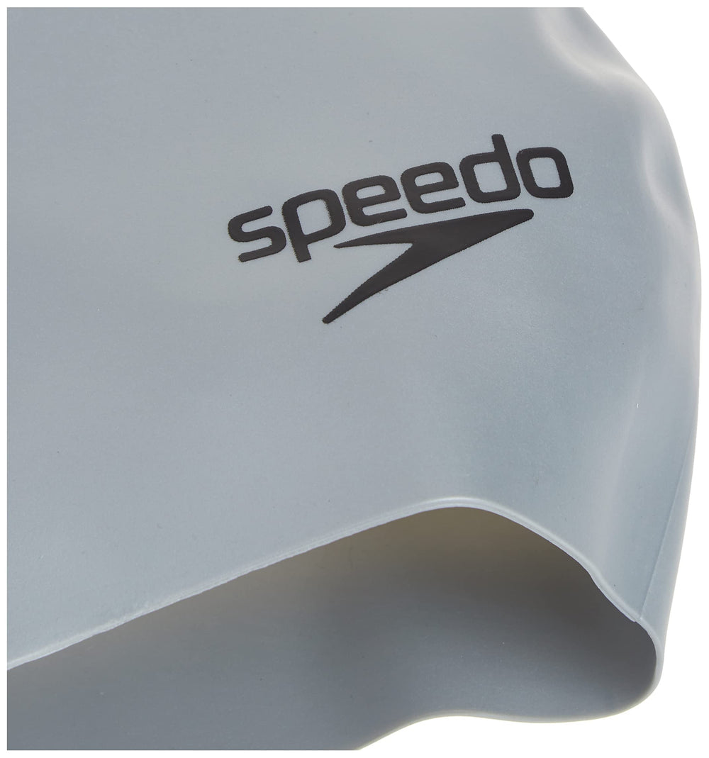 Speedo cap stretched open to show extra room for long hair