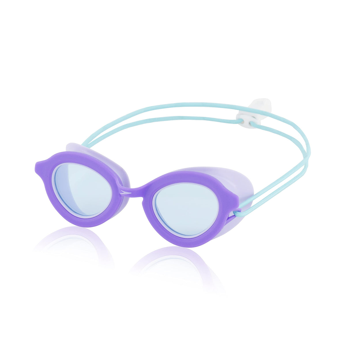 Speedo front view of child goggles shows fit and easy visibility benefit