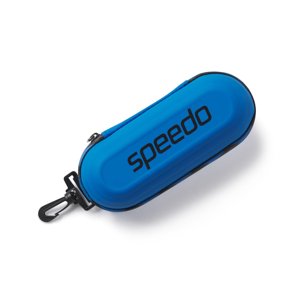 Speedo front view of hard shell case showing durable protection and bright color