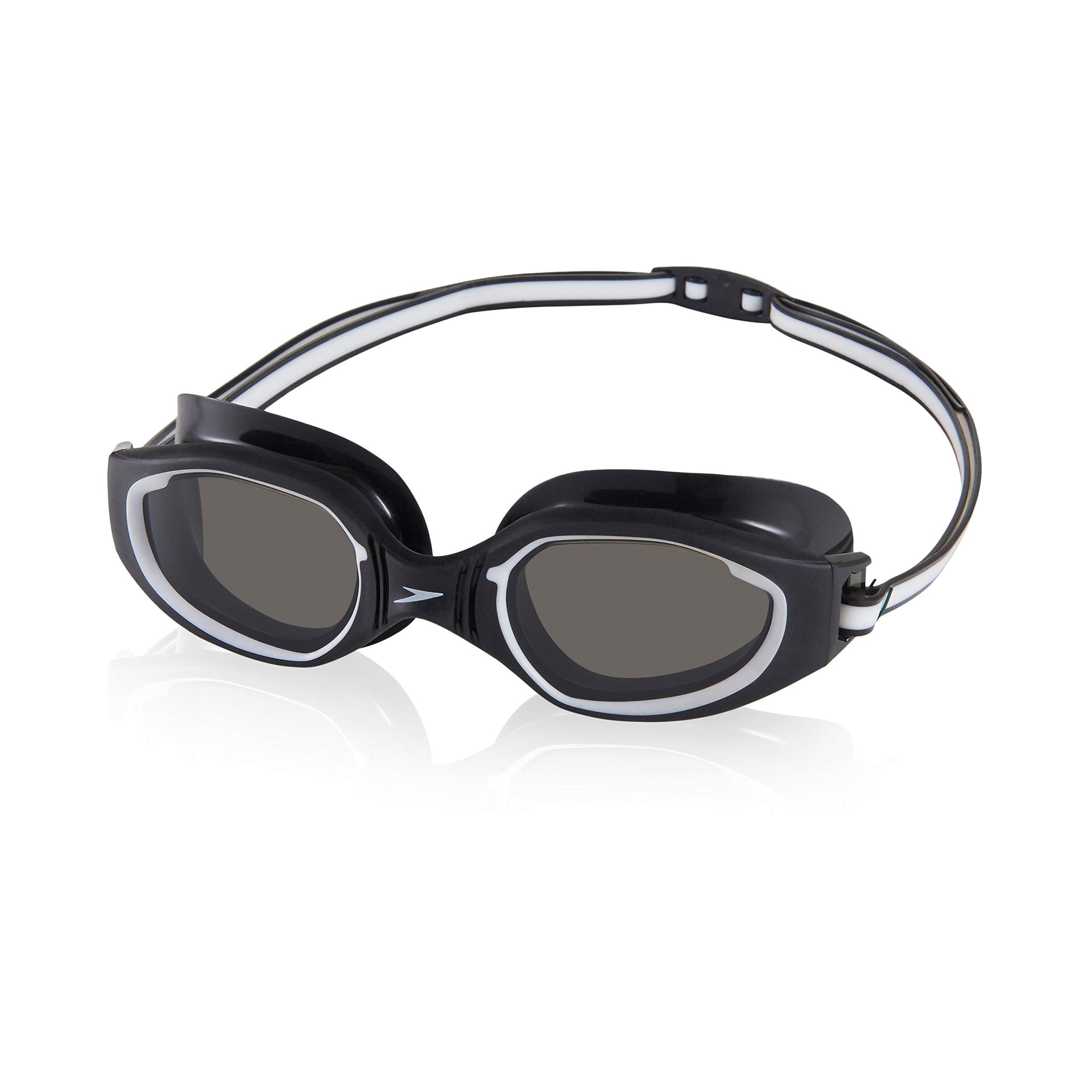 Speedo front view of Hydro Comfort goggles showing sleek fit and clear vision